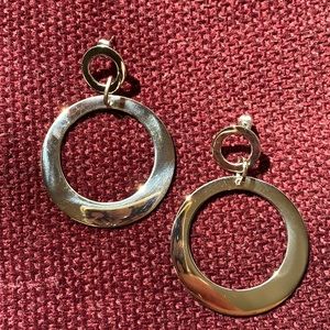 Silver circles, hanging earring
